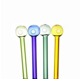 ACOOK Pyrex oil burner 2mm thick glass tube 25mm OD Ball With Smile for water Smoking Glass pipe bongs oil rig Hookah Bubbler Tool