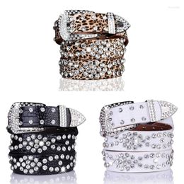 Belts Shinning Waist Belt For Women Men Luxury Crystal Studded Strap Jeans Formal Dress