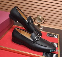 Gentle Men Genuine Leather Shoes black Pointed Toe Designer Mens Business Oxfords