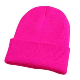 BeanieSkull Caps Winter Beanie for Women Men Boys Girls Crochet Skullies Hat Fluorescent Colour Unisex Autumn Knitted Beanies Caps Wild Accessorie 231113