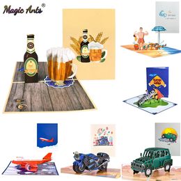 Greeting Cards Happy Fathers Day Card 3D Pop-Up Birthday Cards for Dad Handmade Gift Greeting Card with Envelope 231113