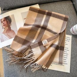 Scarves Wool Scarf For Women And Men British Style Tartan Plaid Cashmere With Tassels Female Neck Shawl 2023 Foulard