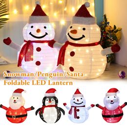 Christmas Decorations Garden Christmas Snowman Lantern Foldable LED Lawn Glowing Light Ornament Indoor Outdoor Yard Christmas Decoration 231113