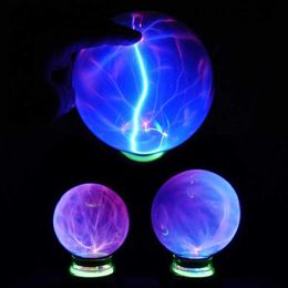 Night Lights Plasma Ball Lamp 6 Inch Magic Globe Touch Sensitive Interactive Lamp Nebula Sphere for Decorations Parties Bedroom Holiday Gifts Q231114