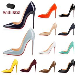 High heels dress shoe women Luxury triple black white Patent leather suede Wedding Office pumps lady fashion sandals Party
