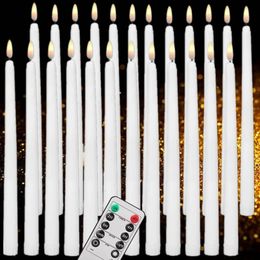 Candles 1218Pack Remote Flameless LED Taper Flickering Light Realistic Plastic 11 inch Long Candlestick for Halloween Christmas 231113