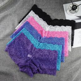 Women's Panties 6 Pieces Ladies Lace Panties Sexy Underwear Women Boyshort Thin Underpants Boxer See Through Femme Plus Size 230414