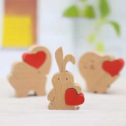 Decorative Objects Figurines Zelkwood-Love Assembly Toys Handmade Fresh Animal Solid Wood Crafts Small Item Gifts Decoration Desk Decoration 231114