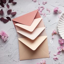 Gift Wrap 5pcs/pack Nude Pink Envelopes Luxury Japanese Gauze Paper Wedding Invitation 14cmX19cm