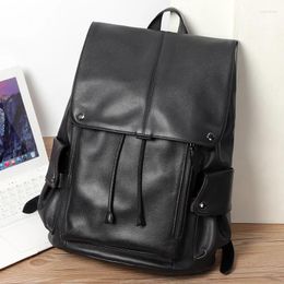 Backpack Fashion Genuine Leather Men's First Layer Travel Large Capacity Natural Cowhide Laptop Bag Schoolbag