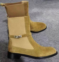 2023 New Designer Boots tan suede Luxury Winter Shoes Martin boots Couple style women men boots