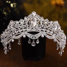 Hair Clips DIEZI Luxury Rhinestone Bridal Tiaras And Crown Baroque Crystal Pageant Prom Diadem Bride Headbands Wedding Jewelry
