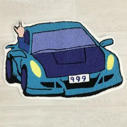 Carpet Sports Racing Car Shape Rug Boy Living Room Bedroom Decor Carpet Embroidered Non-slip Floor Mat Doormat Drop 231113