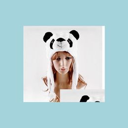Party Hats Hat Winter Cartoon Animal Panda Fluffy Plush Cute Cap Soft Beanie Ear Flaps Christmas Favour Gift Drop Delivery Home Garde Dh9Xe