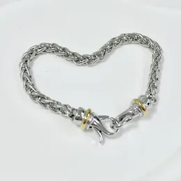 Link Bracelets Gold Hook Twisted Wire Buckle Bracelet In Sterling Silver With 14K Yellow Plated