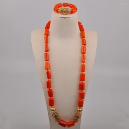 Necklace Earrings Set Nigerian Coral Beads Jewellery For Men African Wedding Groom