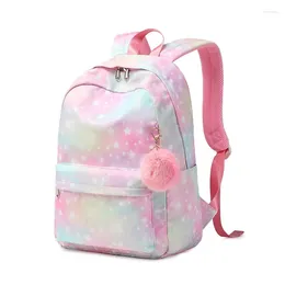 School Bags For Girls Star Stripe Cute Kawaii Backpack Women Teenager 2023 Schoolbag Children Students Korean Fashion Ainbow