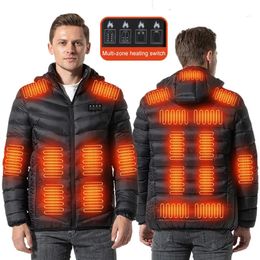 Other Sporting Goods 19 Areas Heated jackets For Men Winter Jacket Male Coat Windbreaker Thermal Heating Camping Hiking Fishing 231114