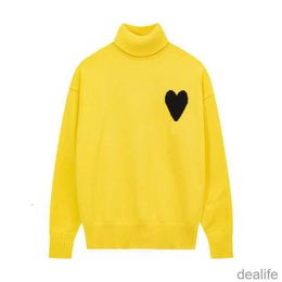 Amis Amiparis Sweater High Collar Am i Paris Jumper Winter Thick Turtleneck Coeur Embroidered A-word Heart Love Knit Sweat Women Men Amisweater C3jm