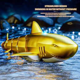 Electric/RC Animals Ocean Gold Shark summer heat relief Toys swimming Toys Children's summer pool remote control toys Undersea animal Toys Q231114