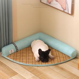 Cat Beds Triangle Corner Nest Summer Cooling Dog Mat Breathable And Removable Wall Pad Bed Pet Accessories