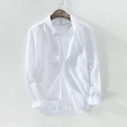 Men's Casual Shirts Arrival Cotton And Linen Shirt Men Brand White For Long-sleeved Male Comfortable Mens Chemise