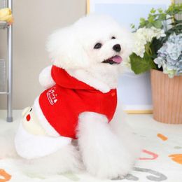 Dog Apparel Christmas Clothes For Small Dogs Santa Claus Print Comfortable Keep Warm Red Pet Costume Items Winter