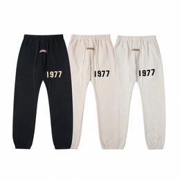 Designer outono novo 1977 impressão de letras reunindo tamanho grande dedo do pé solto calça casual neblina A06