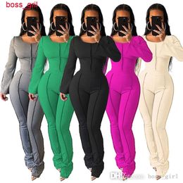 Womens Tracksuits Two Pieces Set Designer 2023 New Slim Sexy Nightclub Solid Colour Pit Stripe Flared Pants Home Casual Sets 5 Colours