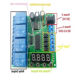 Freeshipping DC 12V 4 Channel Multifunction Cycle Delay Timer Relay Module Timing Loop Interlock Self-locking Momentary Bistable Monost Bqef