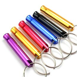 Keychains Lanyards New Novelty Mini Aluminium Alloy Whistle Keyring Keychain For Outdoor Emergency Survival Safety Sport Ca Dhgarden Dh8Jr