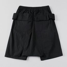 Men's Shorts Cotton Classic Black Knee Length Harem Men Elastic Waist Cargo Short Brand Fashion Pockets High Quality
