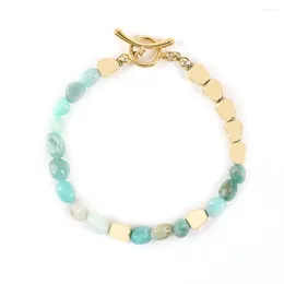 Strand ZMZY Irregular Gravel Natural Stone Bracelet Healing Blue Fluorite Bracelets For Women OT Clasps Reiki Crystal Jewellery