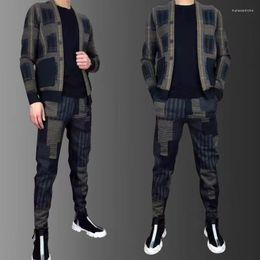 Men's Tracksuits Patchwork Tracksuit Men Sets Spring Jacket Pants 2 Piece Running Autumn Sweatshirt Sport Joggers Sweatpants Suit Male