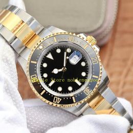 Mens Gold Automatic Watch 904L Steel Men's 43mm 126603 Black Dial Ceramic Bezel Steel 18k Yellow Gold Two Tone Bracelet NF V12 Sport 2813 Movement Mechanical Watches