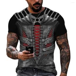 Men's T Shirts Summer Mediaeval Armour Men's T-shirts Funny Round Neck Polyester Loose Short-Sleeved Tops Casual Tees Oversized Shirt For