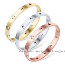 Loftily Jewellery Fashion Women Ladies Love Stainless Steel Hollow Out Stars Bracelets Bangles