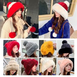 Beanies Beanie/Skull Caps Accessories Style Ladies Cotton And Cashmere Cap Sanmao Ball Pullover Cold Protection Knitted Hat CuteBeanie/Skull