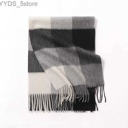 Scarves 100% Wool Scarf For Man British Style Tartan Plaid Winter Warm Cashmere Scarves Classical Business Men Scarf Bufandas 180*30 Cm YQ231114