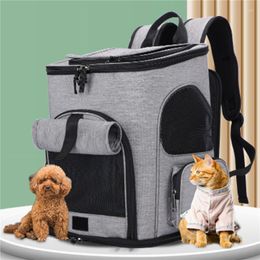 Dog Car Seat Covers Pet Cat Going Out Double Shoulder Foldable Bag Portable Breathable Large Capacity Backpack Retractable