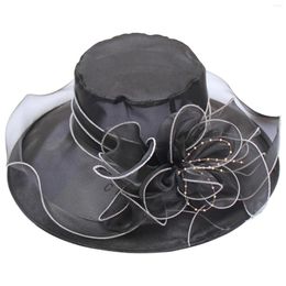 Wide Brim Hats Womens Summer Dress Hat Leaf Flower Bridal Shower Sun Beach Travel Trendy For Women Utility