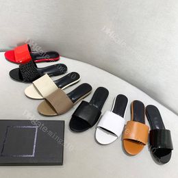 2023 New womens designer sandal leather summer fashion sandal slippers foothold ladies pink black g Luxury flat sandal sandal rubber flat leather sandal with box