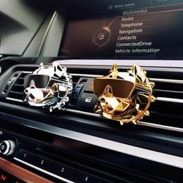 Car Air Freshener Creative Bulldog Diffuser Car Decor Factory Price Bulldog Car Perfume Fragrance Clip Auto Vent Air Freshener Scent Parfum 231113