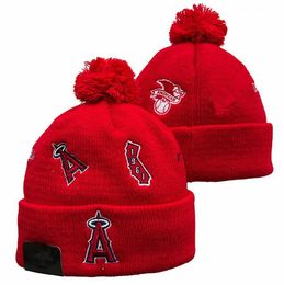 Angels Beanie Los Angeles Beanies All 32 Teams Knitted Cuffed Pom Men's Caps Baseball Hats Striped Sideline Wool Warm USA College Sport Knit hats Cap For Women