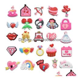 Shoe Parts Accessories Custom Cartoon Pink Girls Croc Charms For Adts Clog Decorations Drop Delivery Otenu