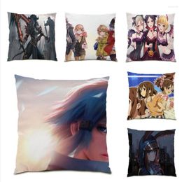 Pillow Decorative Cover 45x45 S Covers Soft Velvet Fabric Case Anime Pattern Comfortable Polyester Linen E0909