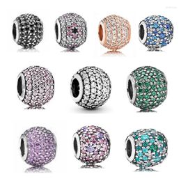 Loose Gemstones 2023 Classic Fashion 925 Sterling Silver Beaded Colourful Zircon Charm Jewellery Maker Women's Kids Friends Gifts Versatile