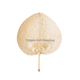 Party Favour Palm Leaves Fans Handmade Wicker Natural Colour Fan Traditional Chinese Craft Gifts Lx0396 Drop Delivery Home Gar Dhk3C