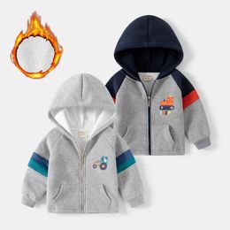 Down Coat Children's Autumn and Winter Plush Sweatshirt Casual Sport Sweaters Boys Clothes Cotton Kid's Children's hoodie 2-6 Y 231114