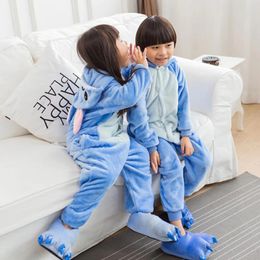 Pajamas Kid Blue Stitch Cosplay Kigurumi Onesies Child Cartoon Anime Jumpsuit Costume For Girl Boy Animal Disguise Sleepwear Pajamas 231113